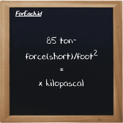 Example ton-force(short)/foot<sup>2</sup> to kilopascal conversion (85 tf/ft<sup>2</sup> to kPa)
